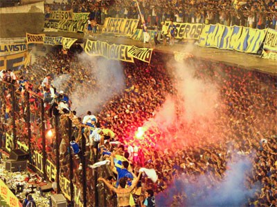 Boca Juniors fans on stadium