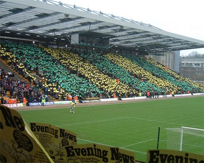 Carrow Road stand and field
