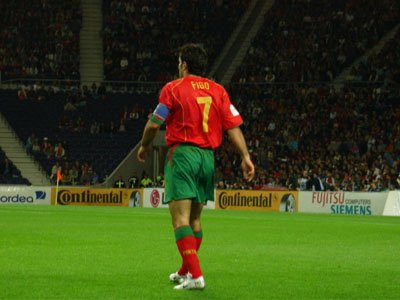 Luis Figo from behind on field