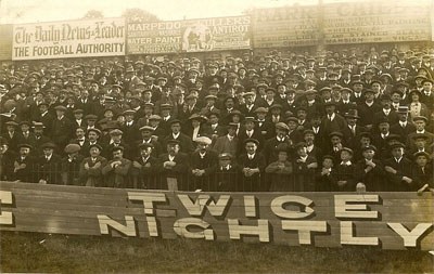 Reading supporters in old photo