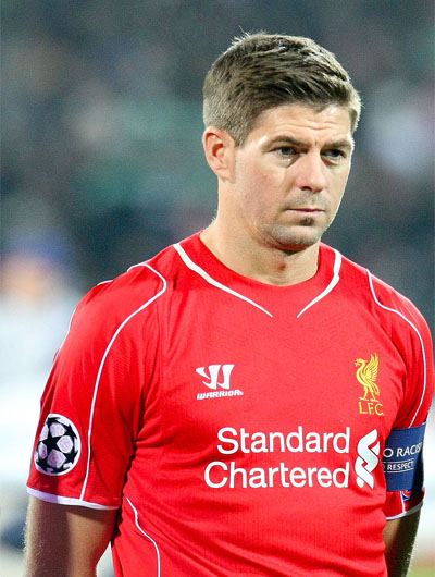 Steven Gerrard in Liverpool shirt